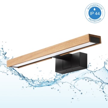 Brilagi - LED осветление за огледало за баня 3 в 1 WOODY MIRROR LED/8W/230V IP44 черно/дъб