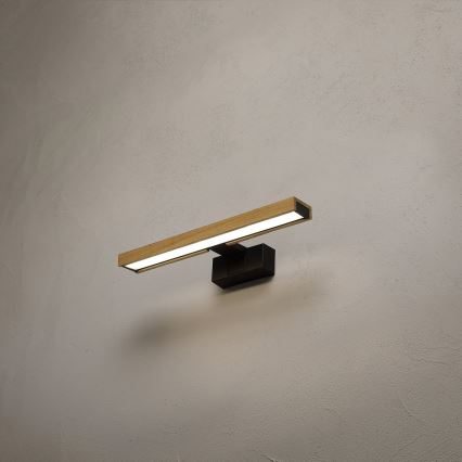 Brilagi - LED осветление за огледало за баня 3 в 1 WOODY MIRROR LED/8W/230V IP44 черно/дъб