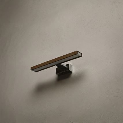 Brilagi - LED осветление за баня за огледало 3 в 1 WOODY MIRROR LED/8W/230V 40 cm IP44 лъскав хром/дъб орех