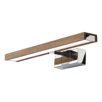 Brilagi - LED осветление за баня за огледало 3 в 1 WOODY MIRROR LED/8W/230V 40 cm IP44 лъскав хром/дъб орех