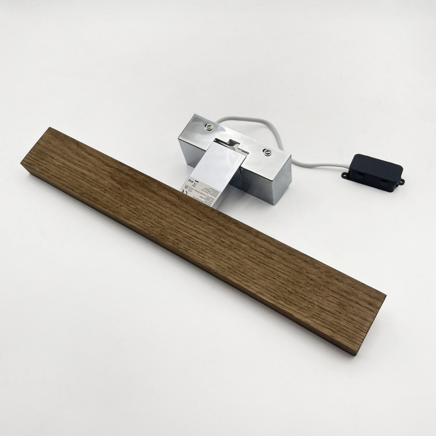 Brilagi - LED осветление за баня за огледало 3 в 1 WOODY MIRROR LED/8W/230V 40 cm IP44 лъскав хром/дъб орех