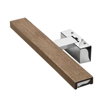 Brilagi - LED осветление за баня за огледало 3 в 1 WOODY MIRROR LED/8W/230V 40 cm IP44 лъскав хром/дъб орех