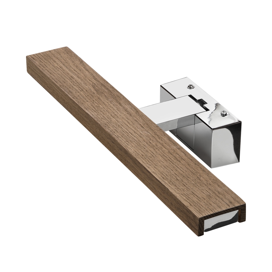 Brilagi - LED осветление за баня за огледало 3 в 1 WOODY MIRROR LED/8W/230V 40 cm IP44 лъскав хром/дъб орех