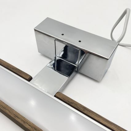 Brilagi - LED осветление за баня за огледало 3 в 1 WOODY MIRROR LED/8W/230V 40 cm IP44 лъскав хром/дъб орех