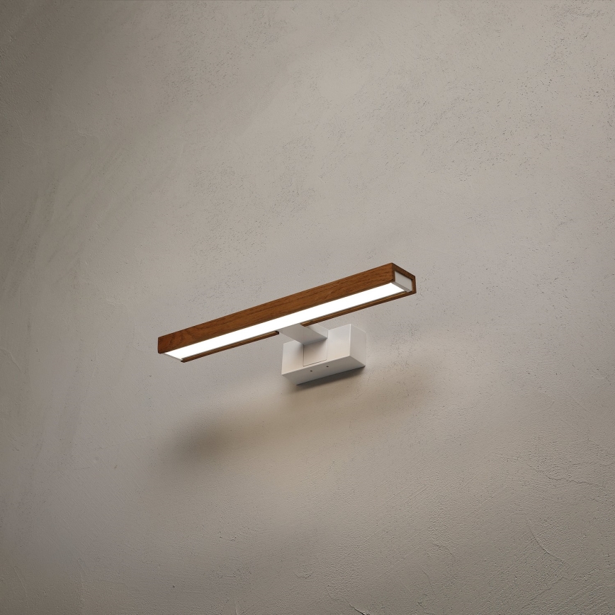 Brilagi - LED осветление за огледало за баня 3 в 1 WOODY MIRROR LED/8W/230V 40 см IP44 бял/дъб череша