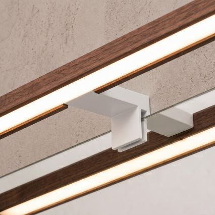 Brilagi - LED осветление за огледало за баня 3 в 1 WOODY MIRROR LED/8W/230V 40 см IP44 бял/дъб череша