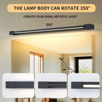 BRILAGI - LED осветление за огледало в банята AQUA LINE LED/28W/230V 100 cm IP44 черно CRI 90