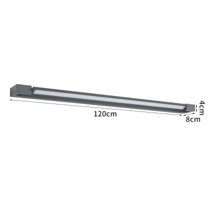 Brilagi - LED осветление за огледало за баня AQUA LINE LED/36W/230V 120 cm IP44 антрацит CRI 90