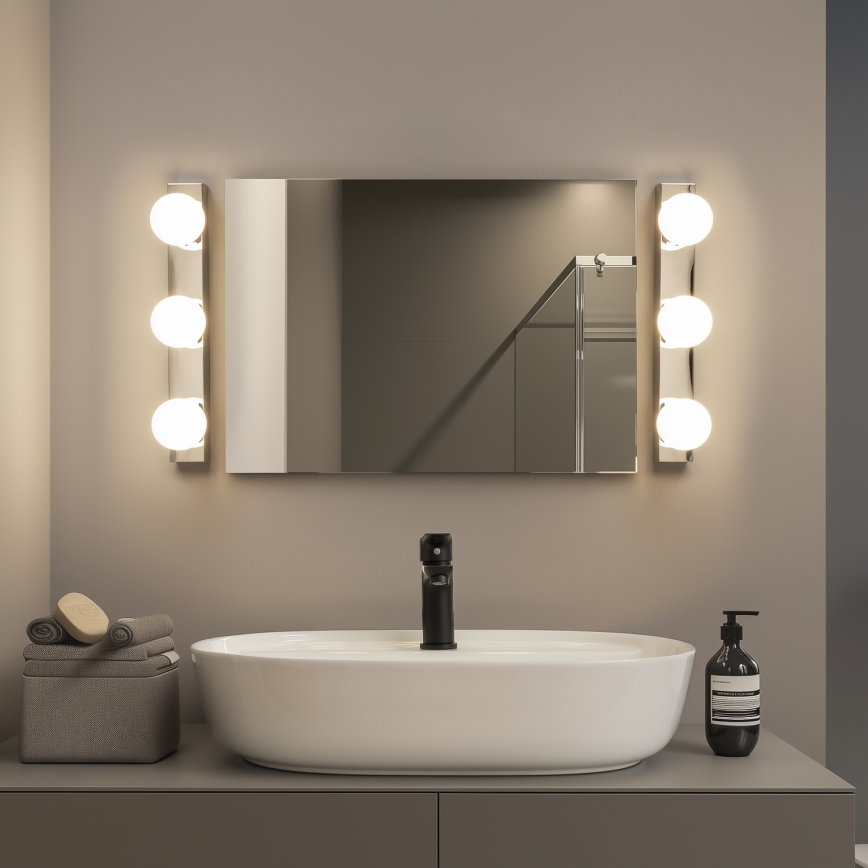 Brilagi - LED осветление за огледало за баня HOLLYWOOD 3xLED/3W/230V 39 cm IP44 лъскав хром