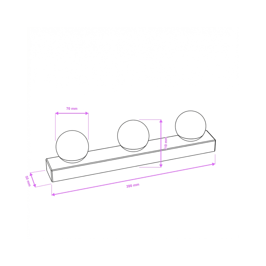Brilagi - LED осветление за огледало за баня HOLLYWOOD 3xLED/3W/230V 39 cm IP44 лъскав хром