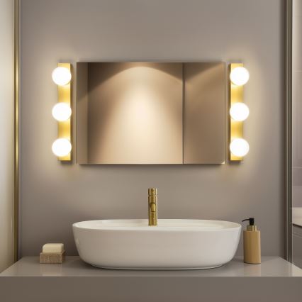 Brilagi - LED осветление за огледало за баня HOLLYWOOD 3xLED/3W/230V 39 cm IP44 златисто