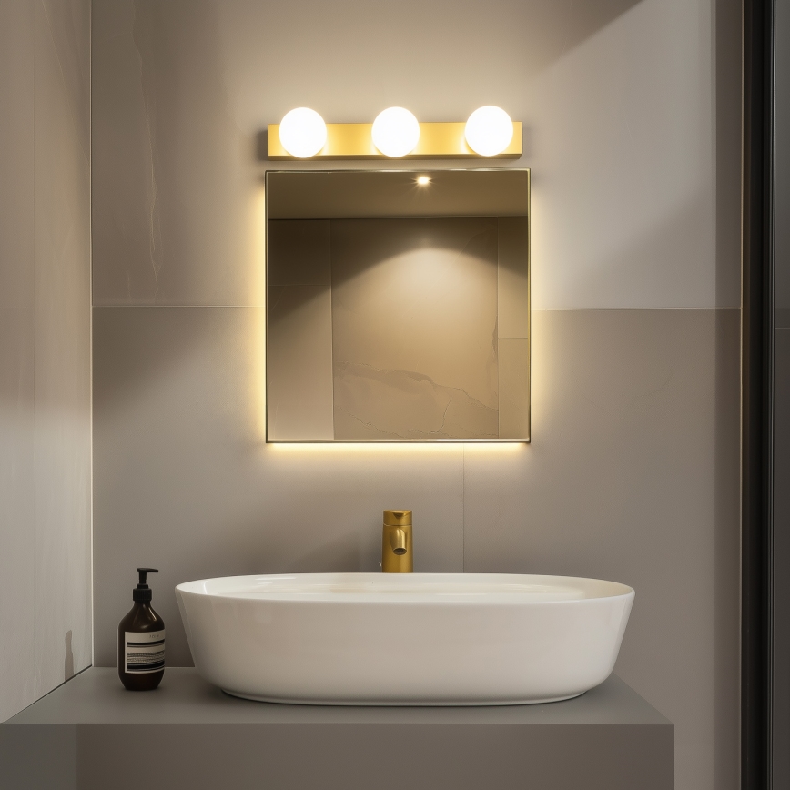 Brilagi - LED осветление за огледало за баня HOLLYWOOD 3xLED/3W/230V 39 cm IP44 златисто