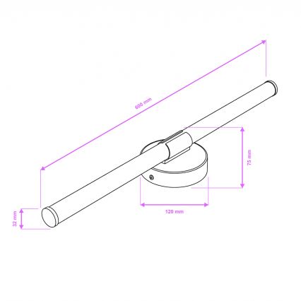 Brilagi - LED осветление за огледало за баня LARA LED/10W/230V 60 cm IP44 лъскав хром
