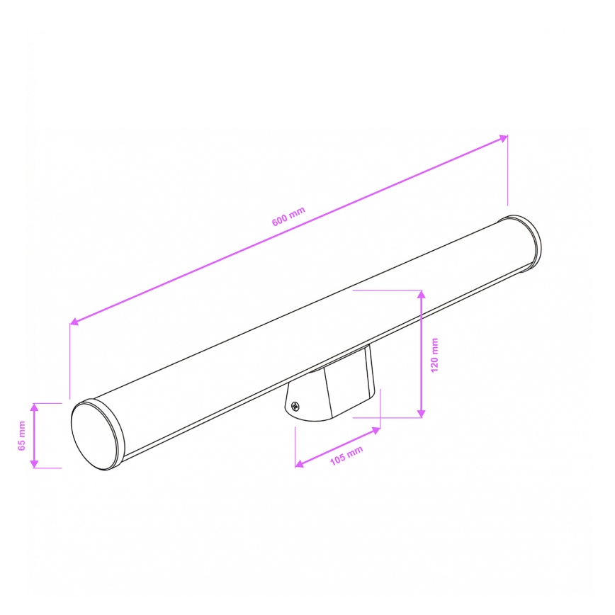 Brilagi - LED осветление за огледало за баня TUBE LED/15W/230V 3000/4000/6500K IP44 лъскав хром