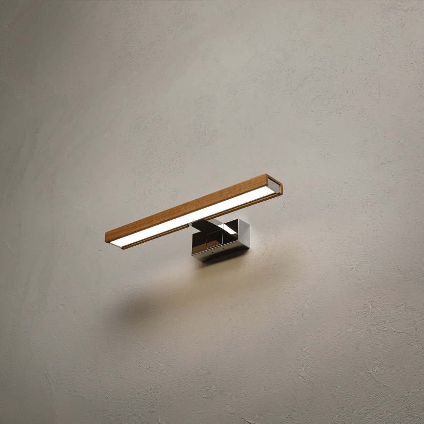 Brilagi - LED осветление за огледало в банята WOODY MIRROR 3 в 1 LED/8W/230V 40 см IP44 лъскав хром/дъб