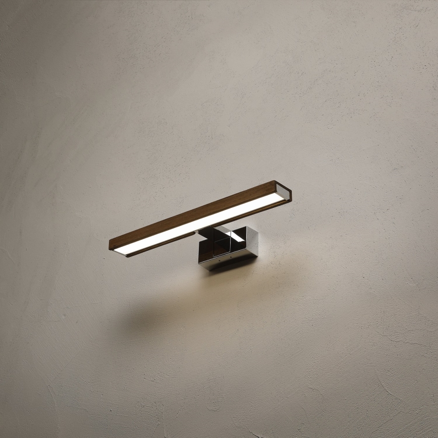 Brilagi - LED осветление за огледало за баня WOODY MIRROR 3 в 1 LED/8W/230V 40 cm IP44 лъскав хром/дъб орех