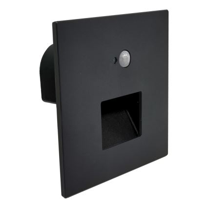 Brilagi - LED стълбищно осветително тяло с датчик за движение и за здрач JACK LED/3W/230V 3000/4000/6500K IP65 черно