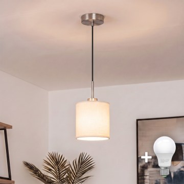 Brilagi - LED пендант на кабел NUBILA 1xE27/60W/230V Ø 14 cm черен/кремав