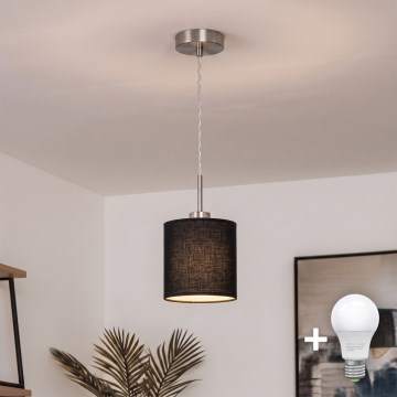 Brilagi - LED пендант на кабел NUBILA 1xE27/60W/230V Ø 14 см черен
