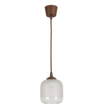 Brilagi - LED пендант на кабел RETRO GLASS 1xE27/60W/230V диам. 14 см кафяв/бял