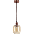 Brilagi - LED пендант на кабел RETRO GLASS 1xE27/60W/230V Ø 14 cm меден/опушено кафяв