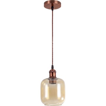 Brilagi - LED пендант на кабел RETRO GLASS 1xE27/60W/230V Ø 14 cm меден/опушено кафяв