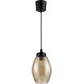 Brilagi - LED пендант на кабел RETRO GLASS 1xE27/60W/230V Ø 17 см черен/опушено бежово