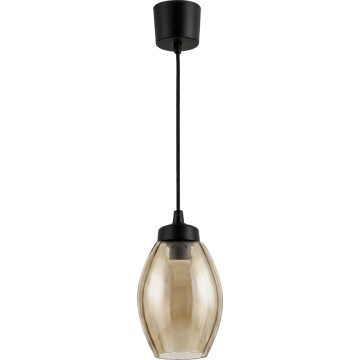 Brilagi - LED пендант на кабел RETRO GLASS 1xE27/60W/230V Ø 17 см черен/опушено бежово