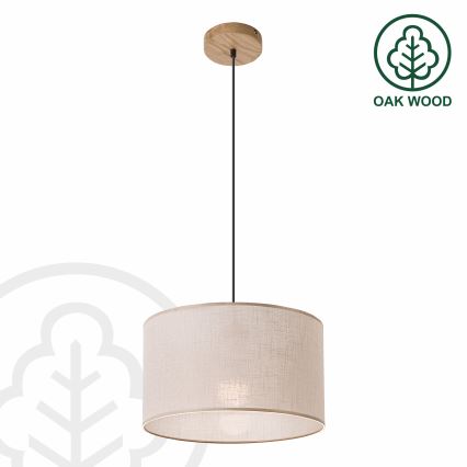 Brilagi - LED Пендел ANTHONY 1xE27/60W/230V дъб/бежов