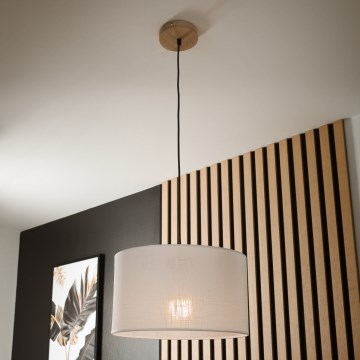 Brilagi - LED Пендел ANTHONY 1xE27/60W/230V дъб/бял