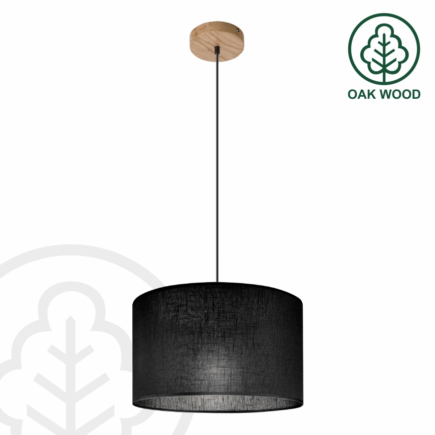 Brilagi - LED Пендел ANTHONY 1xE27/60W/230V дъб/черен