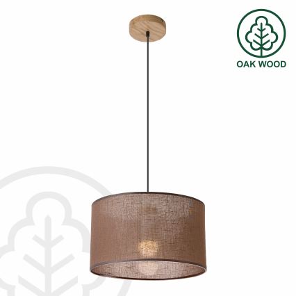 Brilagi - LED Пендел ANTHONY 1xE27/60W/230V дъб/кафяв