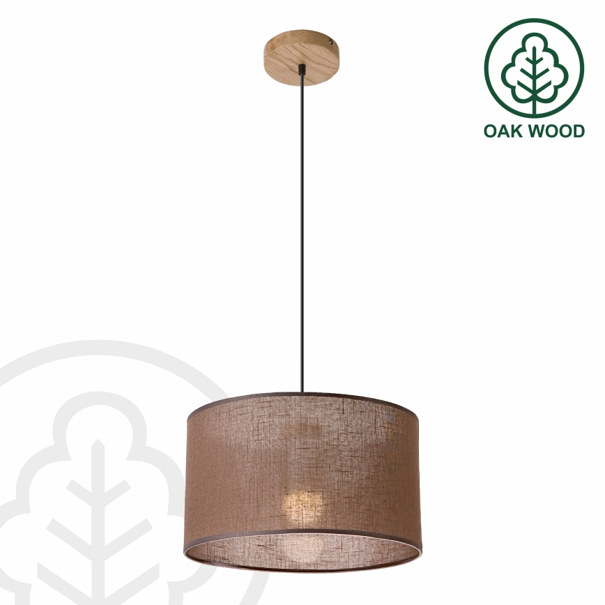 Brilagi - LED Пендел ANTHONY 1xE27/60W/230V дъб/кафяв