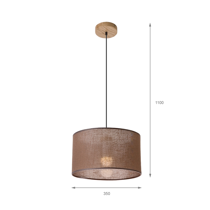 Brilagi - LED Пендел ANTHONY 1xE27/60W/230V дъб/кафяв