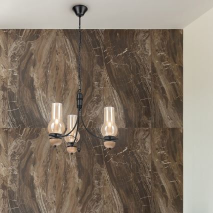 Brilagi - LED Пендел COTTAGE 3xE14/40W/230V бук/кафяв