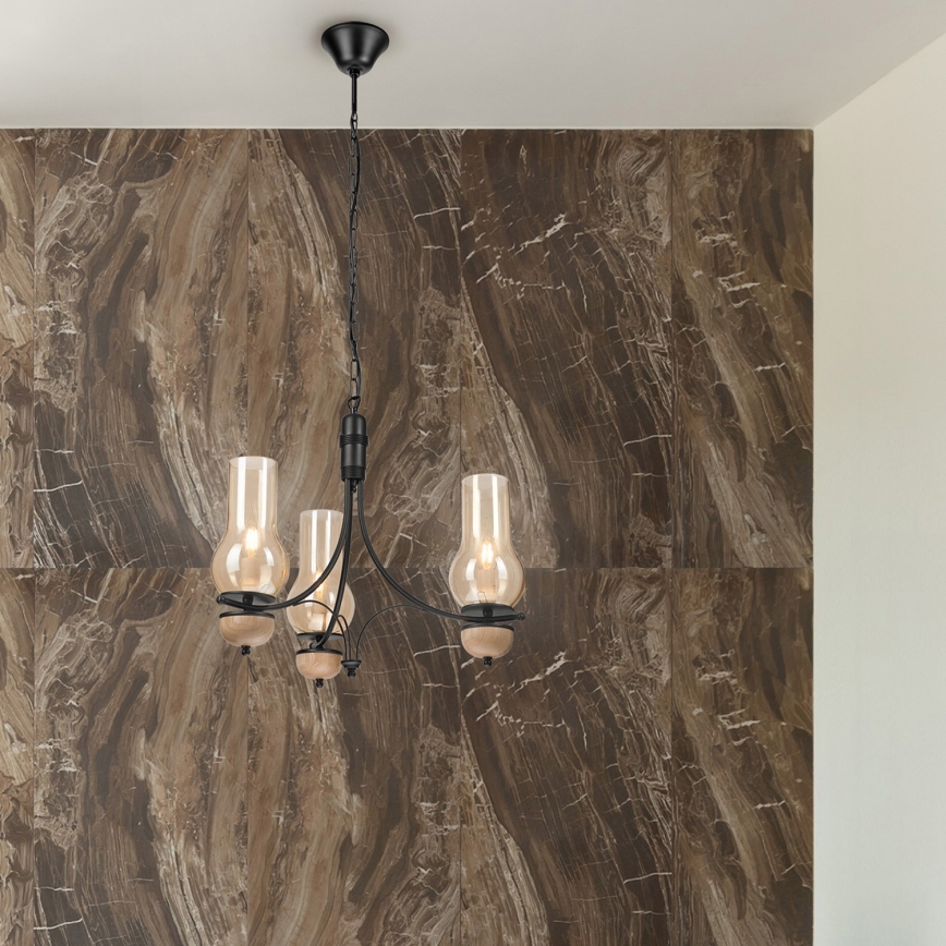 Brilagi - LED Пендел COTTAGE 3xE14/40W/230V бук/кафяв