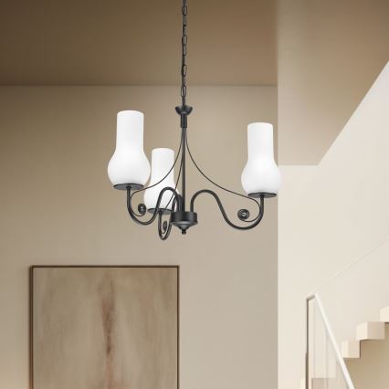 Brilagi - LED Пендел COTTAGE 3xE14/40W/230V черен/бял