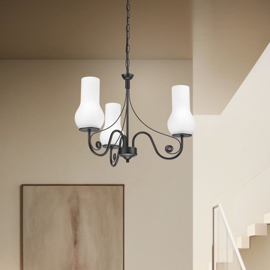 Brilagi - LED Пендел COTTAGE 3xE14/40W/230V черен/бял