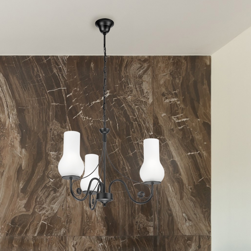 Brilagi - LED Пендел COTTAGE 3xE14/40W/230V черен/бял