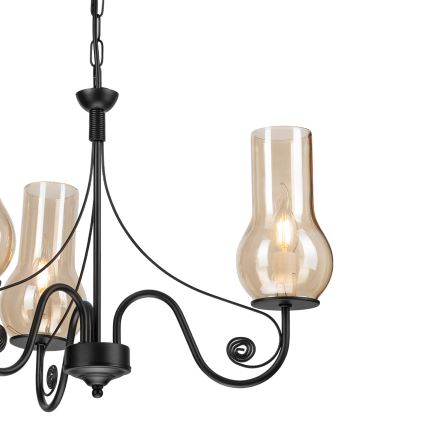 Brilagi - LED Пендел COTTAGE 3xE14/40W/230V черен/кафяв