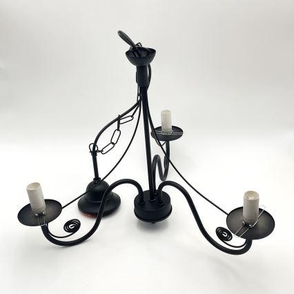 Brilagi - LED Пендел COTTAGE 3xE14/40W/230V черен/кафяв