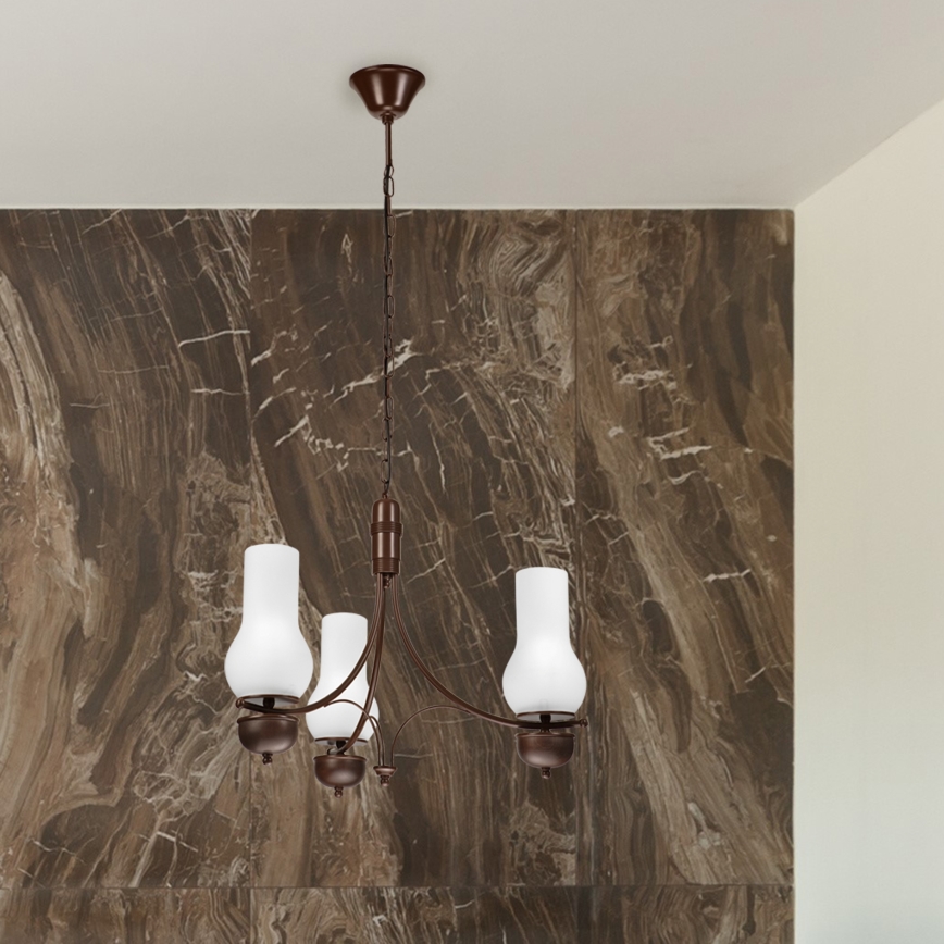 Brilagi - LED Пендел COTTAGE 3xE14/40W/230V дъб/бял