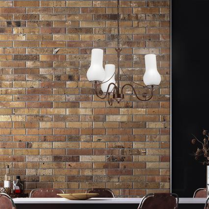 Brilagi - LED Пендел COTTAGE 3xE14/40W/230V кафяв/бял