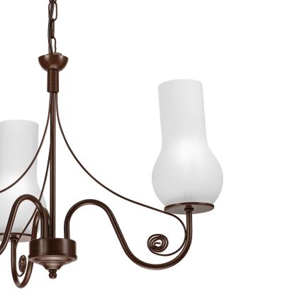 Brilagi - LED Пендел COTTAGE 3xE14/40W/230V кафяв/бял