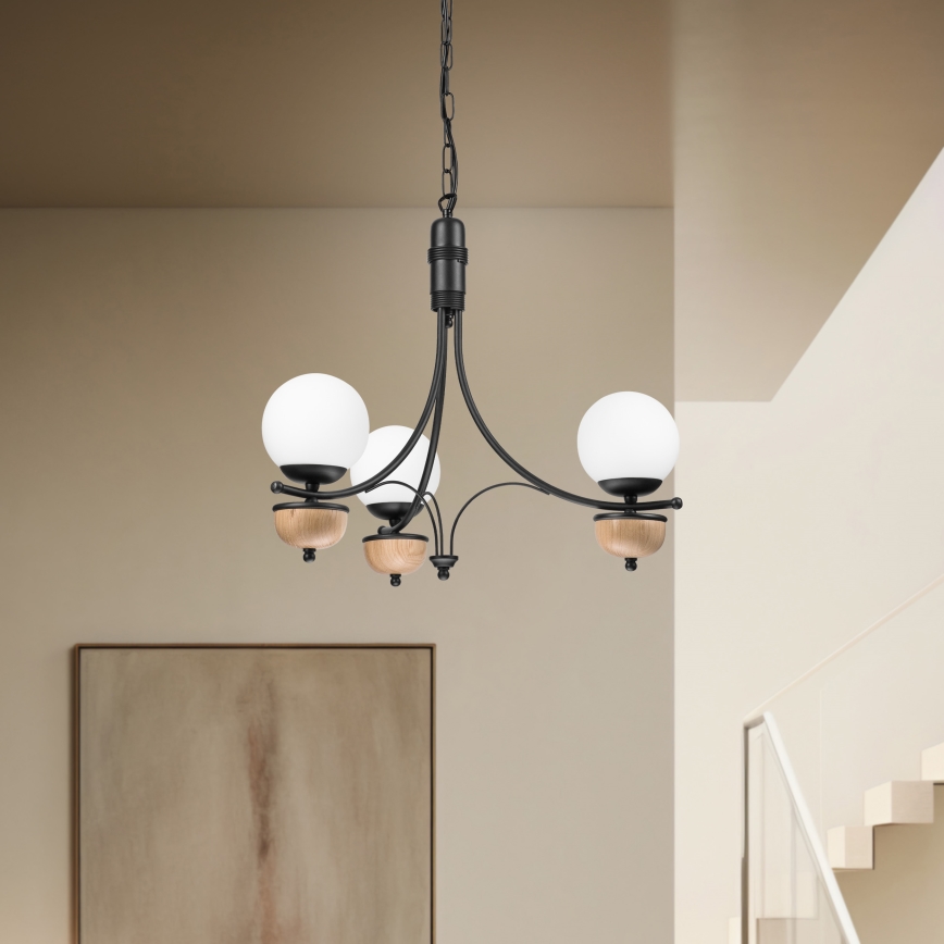 Brilagi - LED Пендел COTTAGE 3xG9/40W/230V бук/бял