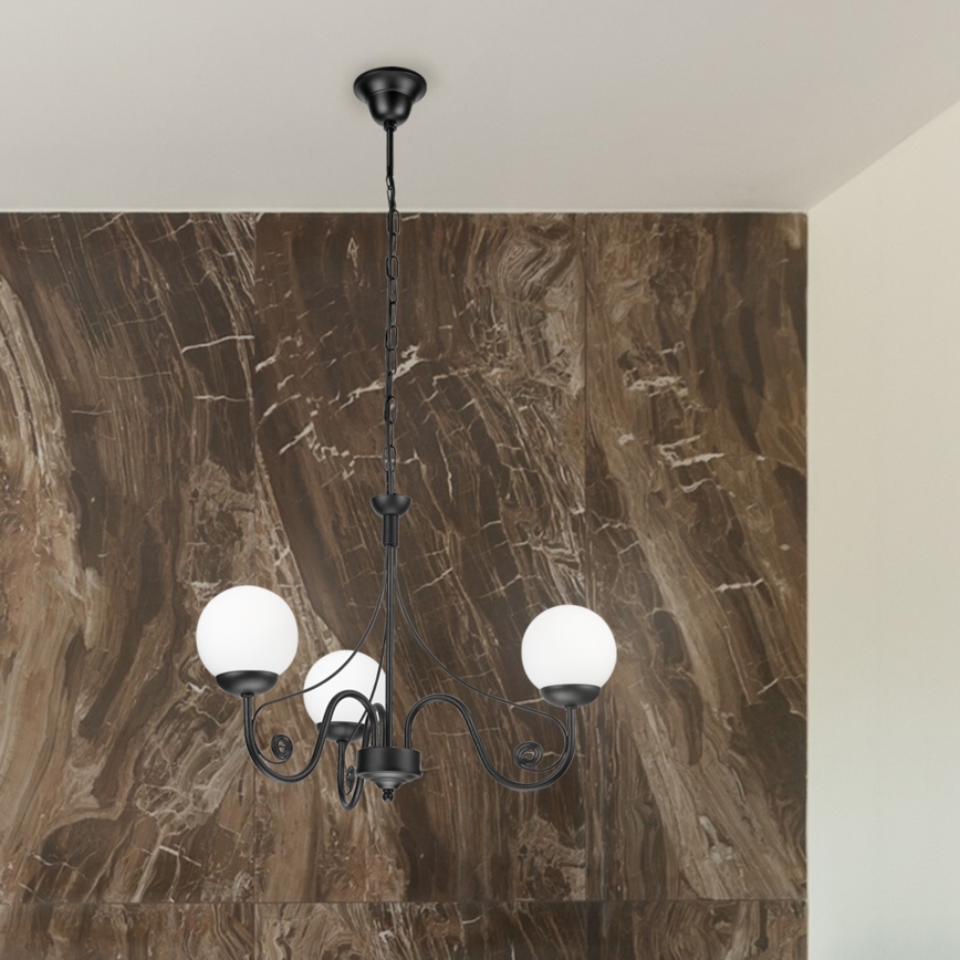 Brilagi - LED Пендел COTTAGE 3xG9/40W/230V черен/бял