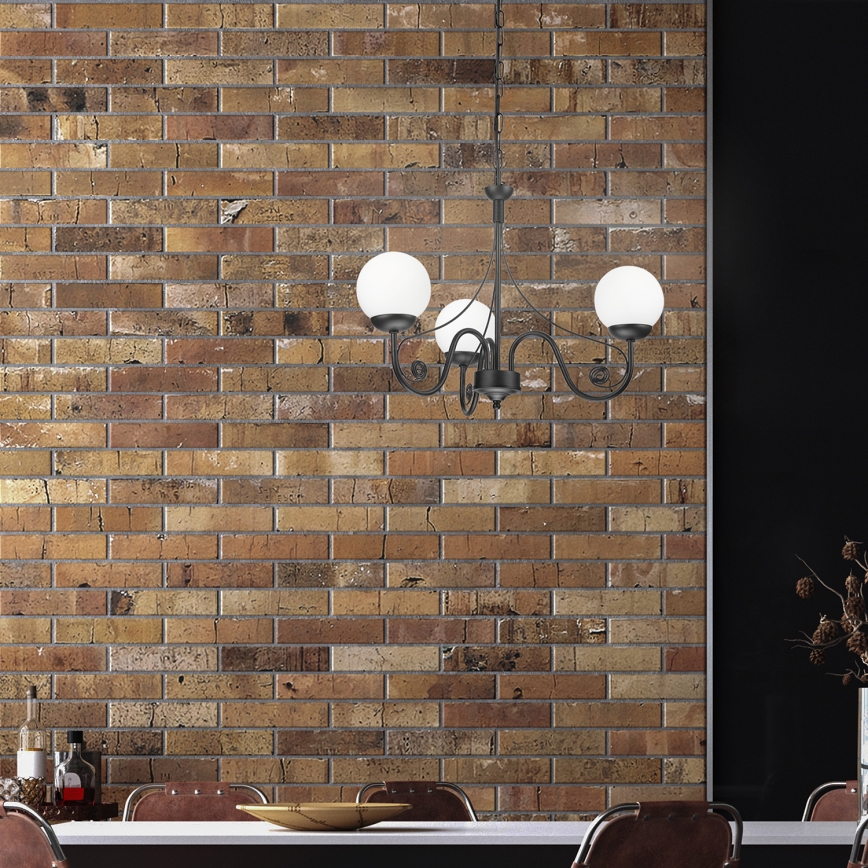Brilagi - LED Пендел COTTAGE 3xG9/40W/230V черен/бял