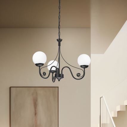 Brilagi - LED Пендел COTTAGE 3xG9/40W/230V черен/бял