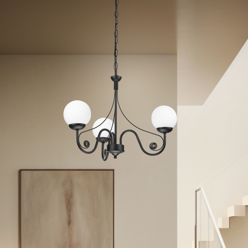 Brilagi - LED Пендел COTTAGE 3xG9/40W/230V черен/бял