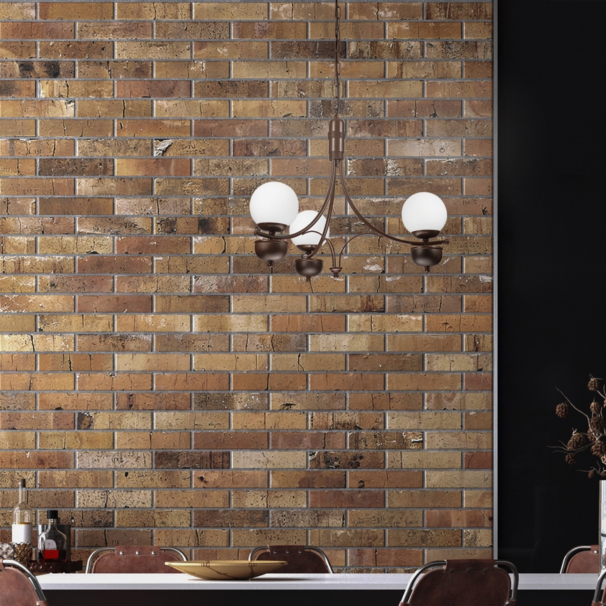 Brilagi - LED Пендел COTTAGE 3xG9/40W/230V дъб/бял